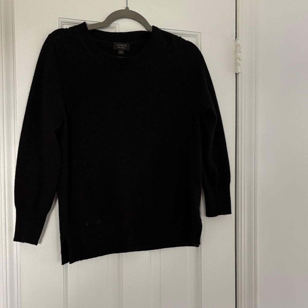 J. Crew Classic Black Crew Neck Sweater
